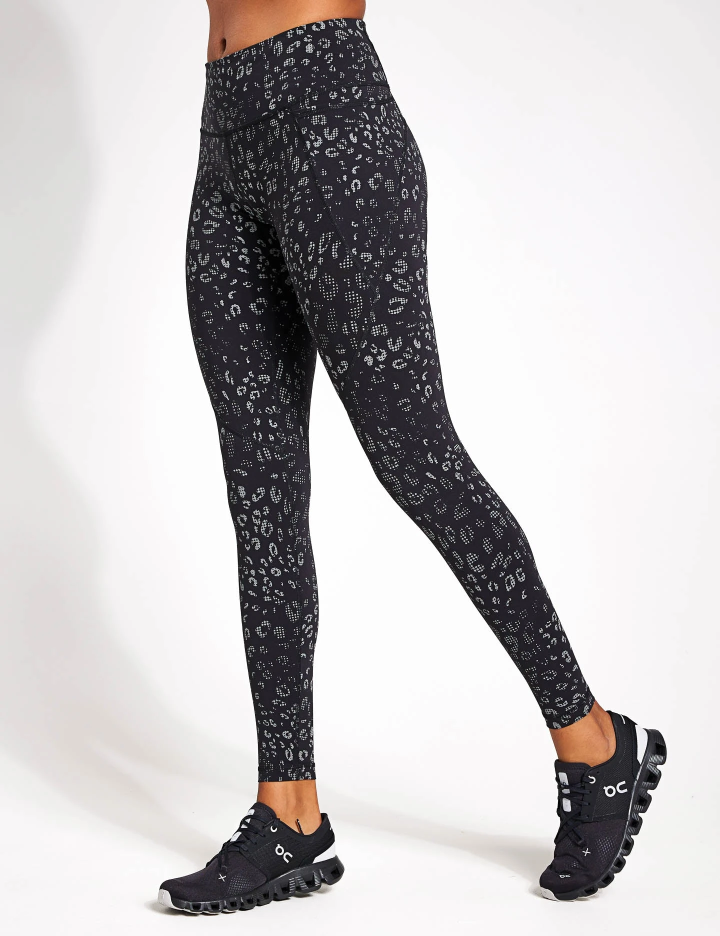 Sweaty Betty Power Gym Leggings - Black Reflective Leopard Print 1 Sweaty Betty Power Gym Leggings - Black Reflective Leopard Print