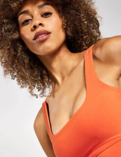 Varley Let's Move Rib Ryan Bra - Orange Rust -Elevate Fitwear Sales Store VARLEY LET S MOVE RIB RYAN BRA VAR01353 Orange Rust 0036