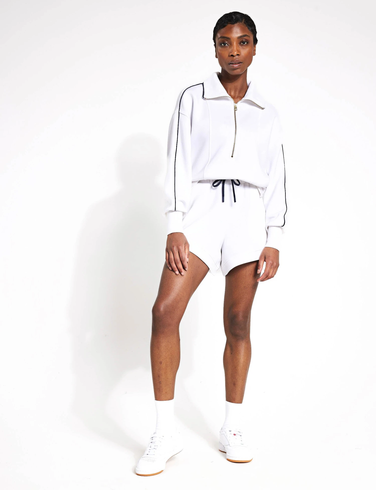 Varley Ollie High Waisted Short 3.5" - White 4 Varley Ollie High Waisted Short 3.5" - White - Image 4