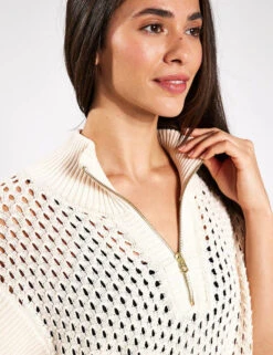 Varley Gaines Half-Zip Knit - Whitecap Grey -Elevate Fitwear Sales Store Varley Gaines Half Zip Knit VAR01798 GREY 0022