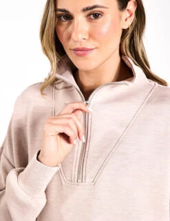 Varley Hawley Half Zip Sweat - Taupe Marl 6 Varley Hawley Half Zip Sweat - Taupe Marl -Elevate Fitwear Sales Store Varley Hawley Half Zip Sweat Taupe Marl VAR01461 TAUPMS 0030