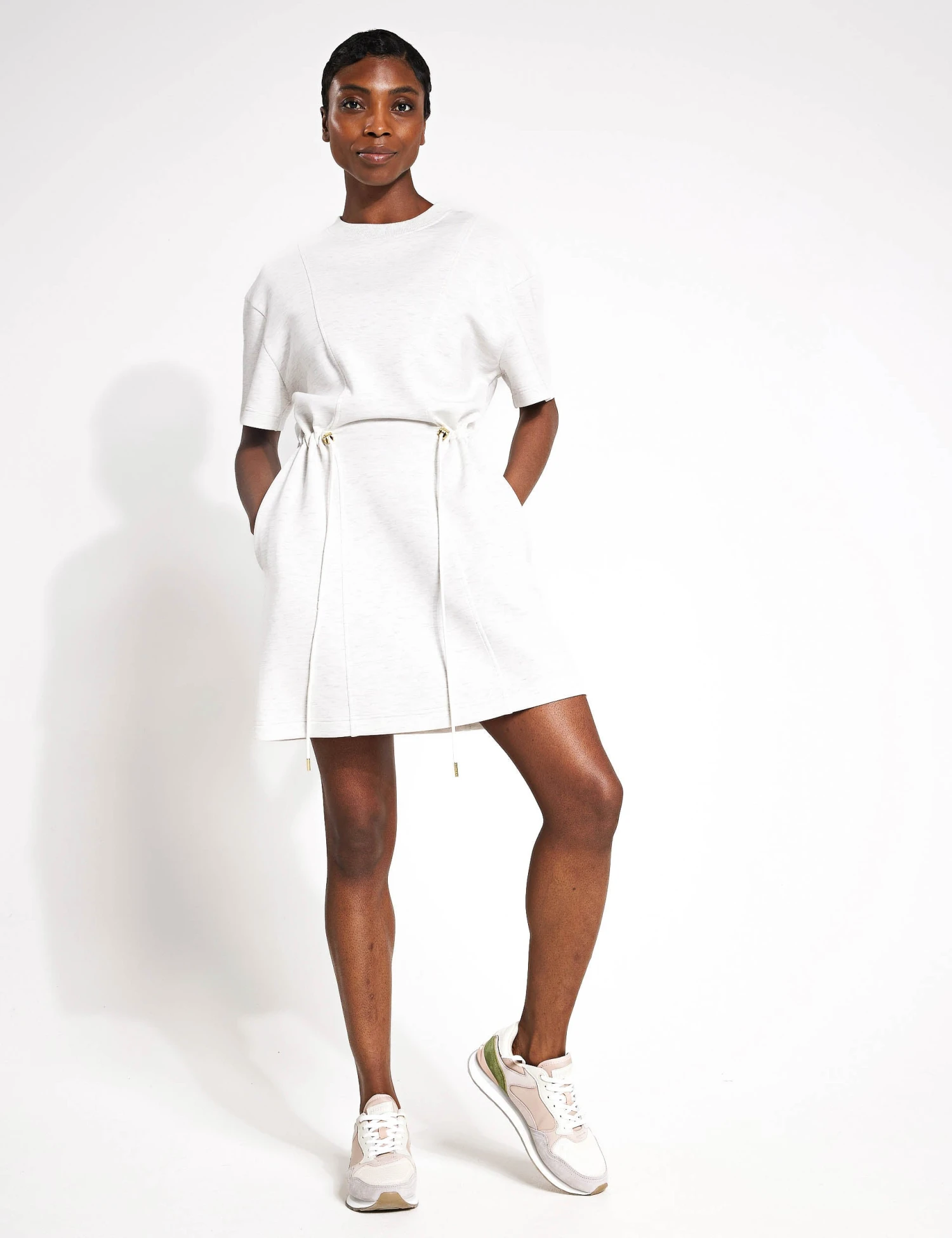 Varley Maple Dress - Ivory Marl 4 Varley Maple Dress - Ivory Marl - Image 4