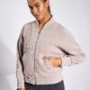 Varley Rosanne Zip Through Sweat - Taupe Marl