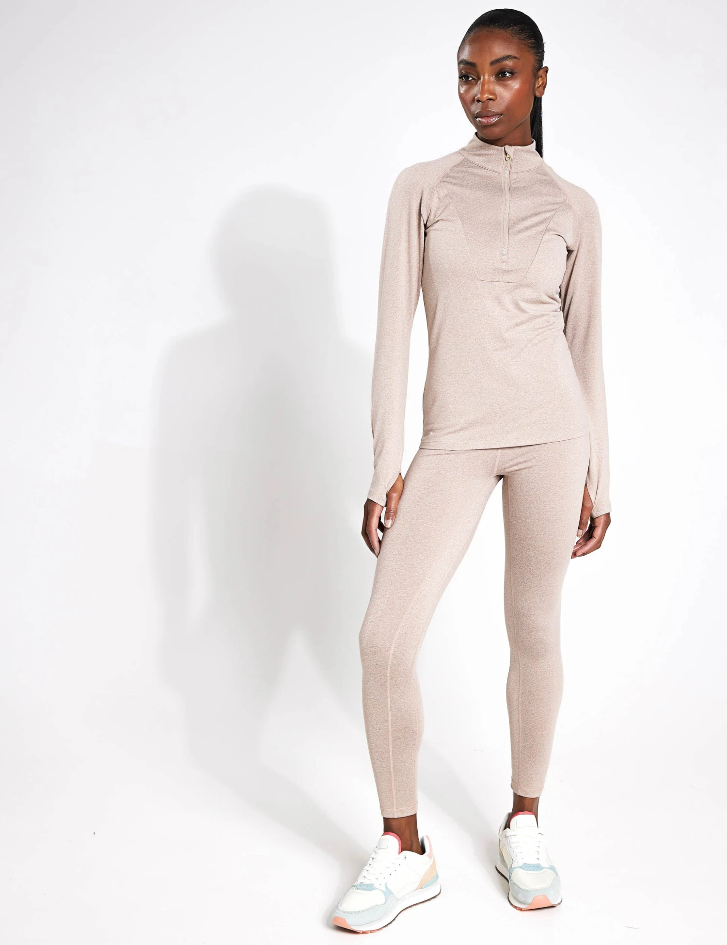Varley Always Warm Base Layer - Taupe Marl 4 Varley Always Warm Base Layer - Taupe Marl - Image 4