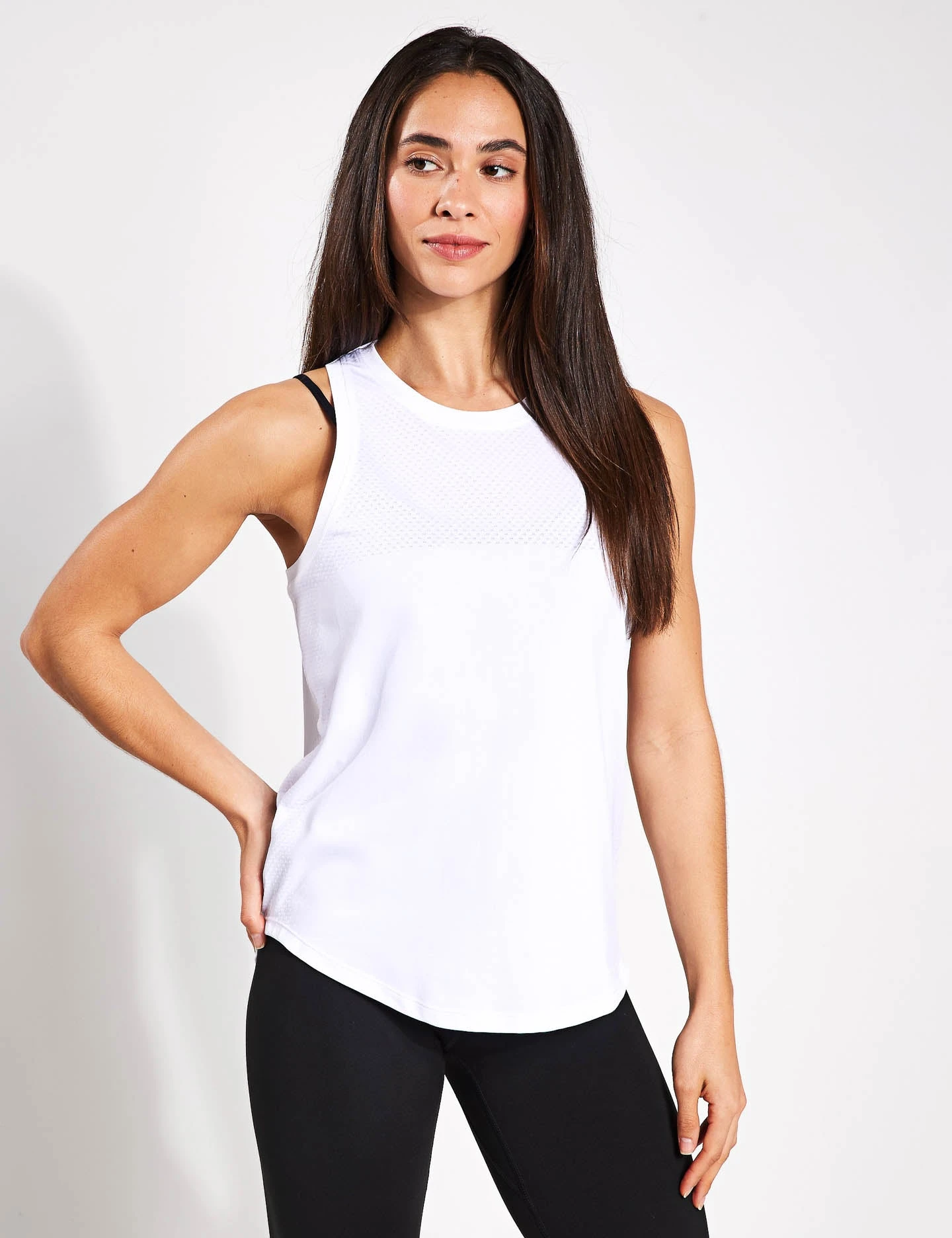 Varley Dacey Longline Tank - White 1 Varley Dacey Longline Tank - White