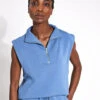Varley Magnolia Half-Zip Tank - Coronet Blue