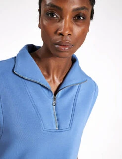 Varley Magnolia Half-Zip Tank - Coronet Blue -Elevate Fitwear Sales Store Varley magnolia half zip tank coronet blue VAR01756 BLUS 0043