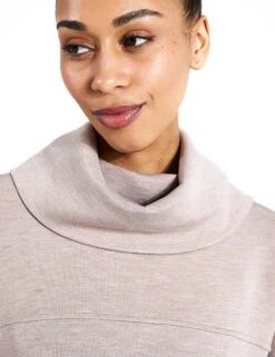 Varley Priya Longline Sweat - Taupe Marl -Elevate Fitwear Sales Store Varley priya longline sweat VAR01708 TAUPE taupe marl 0027