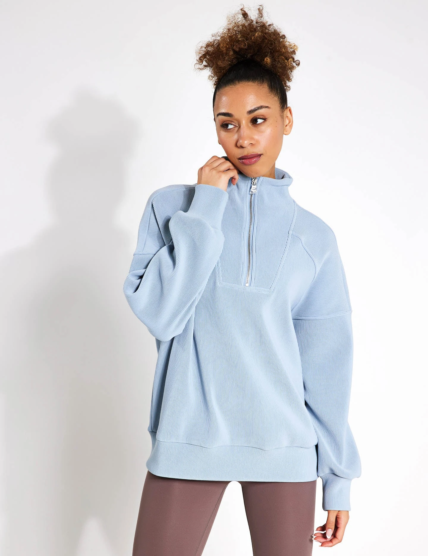 Varley Rhea Half-Zip Sweat - Ashley Blue 1 Varley Rhea Half-Zip Sweat - Ashley Blue