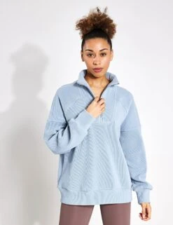 Varley Rhea Half-Zip Sweat - Ashley Blue 6 Varley Rhea Half-Zip Sweat - Ashley Blue -Elevate Fitwear Sales Store Varley rhea half zip sweat VAR01711 BLU ashley blue 0015