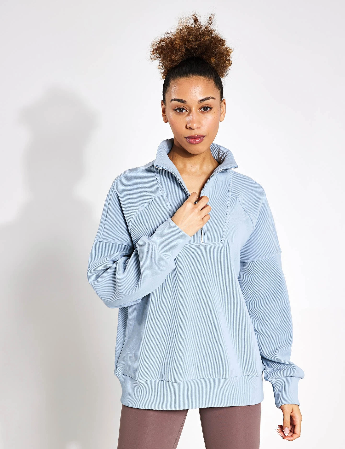 Varley Rhea Half-Zip Sweat - Ashley Blue 3 Varley Rhea Half-Zip Sweat - Ashley Blue - Image 3
