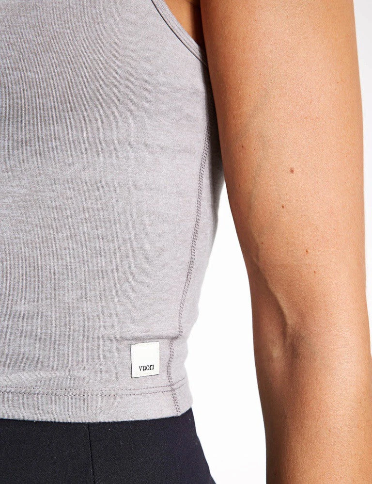 Vuori Halo Performance Crop - Soft Pewter Heather 4 Vuori Halo Performance Crop - Soft Pewter Heather - Image 4