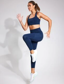 Spark Cross Strap Bra - Navy -Elevate Fitwear Sales Store YMO Cross Strap Bra NAVY 0014