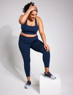 Spark Cross Strap Bra - Navy -Elevate Fitwear Sales Store YMO Cross Strap Bra NAVY 0074