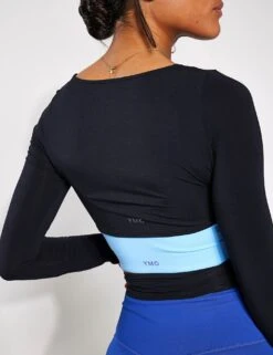 Grace Tie Long Sleeve - Black -Elevate Fitwear Sales Store YMO Grace Tie Long Sleeve YMOTOP18 BLACK 0028