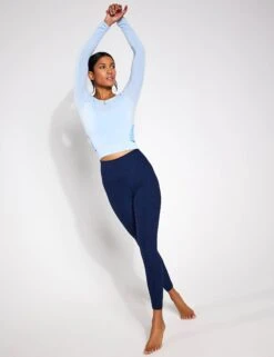 Grace Tie Long Sleeve - Lighter Sky Blue -Elevate Fitwear Sales Store YMO Grace Tie Long Sleeve YMOTOP18 LIGHTER SKY BLUE 0019