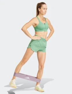 ADIDAS Pacer Stretch-Woven Zipper Pocket Lux Shorts - Preloved Green -Elevate Fitwear Sales Store adidas pacer stretch woven zipper pocket lux shorts preloved green iv5219 5