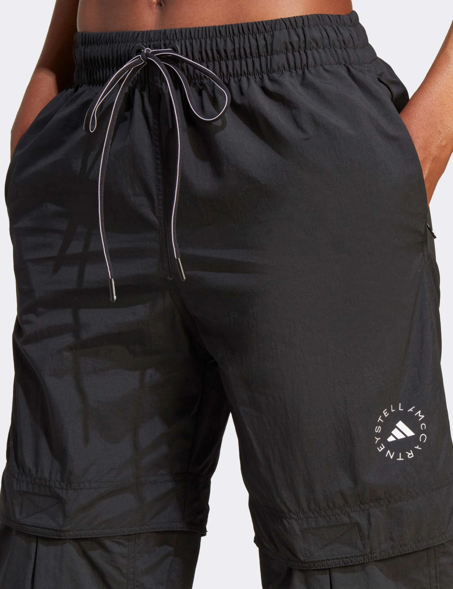 TrueCasuals Woven Solid Track Pants - Black 3 TrueCasuals Woven Solid Track Pants - Black - Image 3