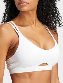 ADIDAS Yoga Studio Luxe Light-Support Bra - White -Elevate Fitwear Sales Store adidas yoga studio luxe light support bra white ij5762 3