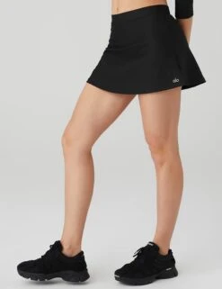 Airlift Timeless Mini Skort - Black -Elevate Fitwear Sales Store alo yoga airlift timeless mini skirt black W6303R 6