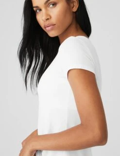 All Day Short Sleeve - White -Elevate Fitwear Sales Store alo yoga all day short sleeve white W1430R 3