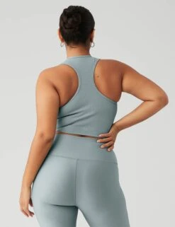 Goddess Ribbed Cropped Racerback Tank - Cosmic Grey 13 Goddess Ribbed Cropped Racerback Tank - Cosmic Grey -Elevate Fitwear Sales Store alo yoga goddess ribbed cropped racerback tank cosmic grey W9565R 3