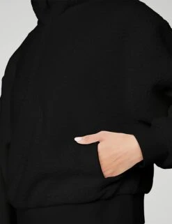 Micro Sherpa Solstice Coverup - Black -Elevate Fitwear Sales Store alo yoga micro sherpa solstice coverup black W3612R 3