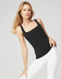 Ribbed Minimalist Tank - Black 10 Ribbed Minimalist Tank - Black -Elevate Fitwear Sales Store alo yoga ribbed minimalist tank black W9470R 1