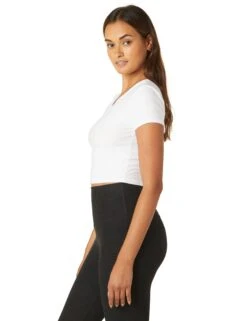 Beyond Yoga Featherweight Perspective Cropped Tee - Cloud White -Elevate Fitwear Sales Store beyond yoga featherweight perspective cropped tee cloud white LWSD7842 4