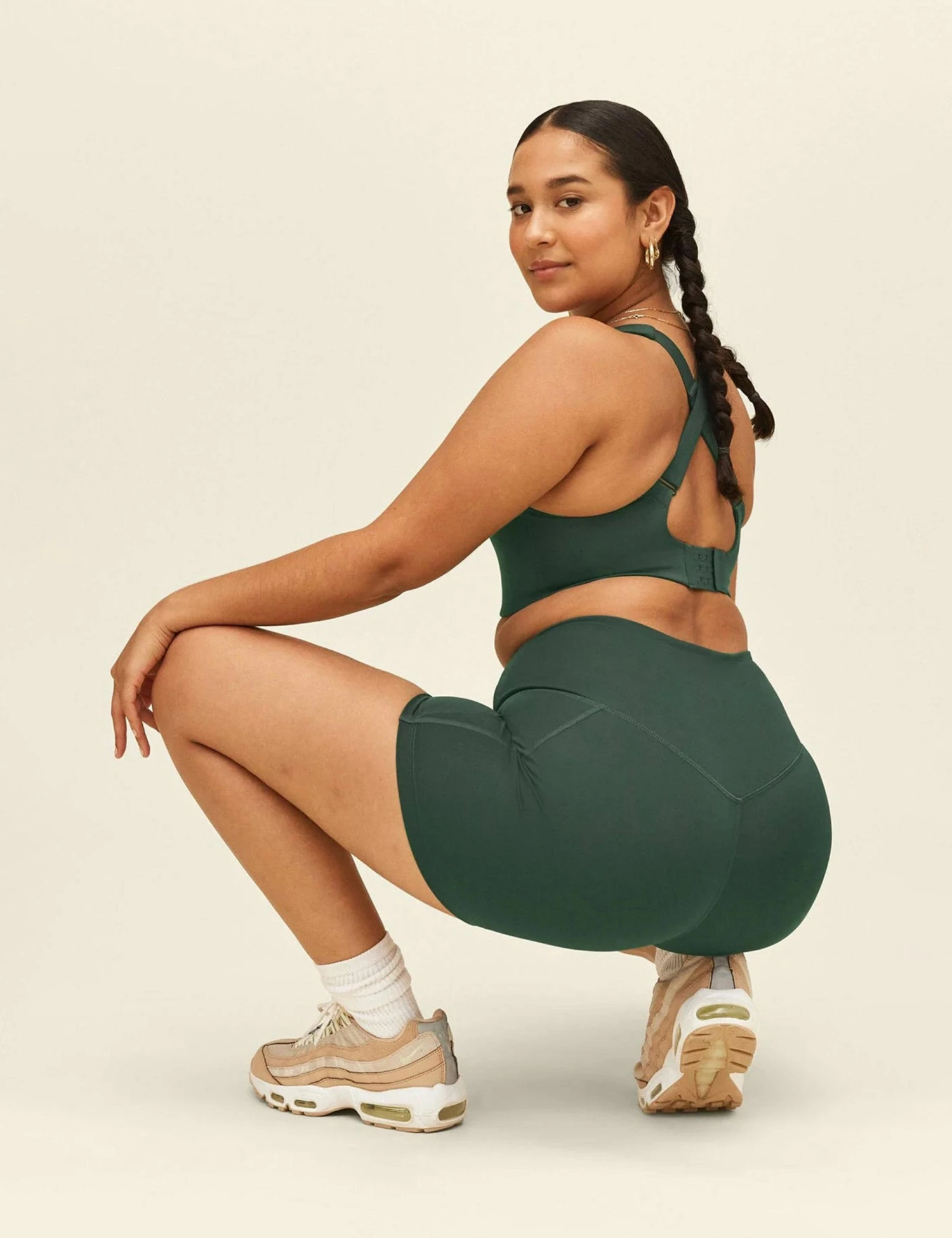 High Waisted Run Short - Moss 5 High Waisted Run Short - Moss - Image 5