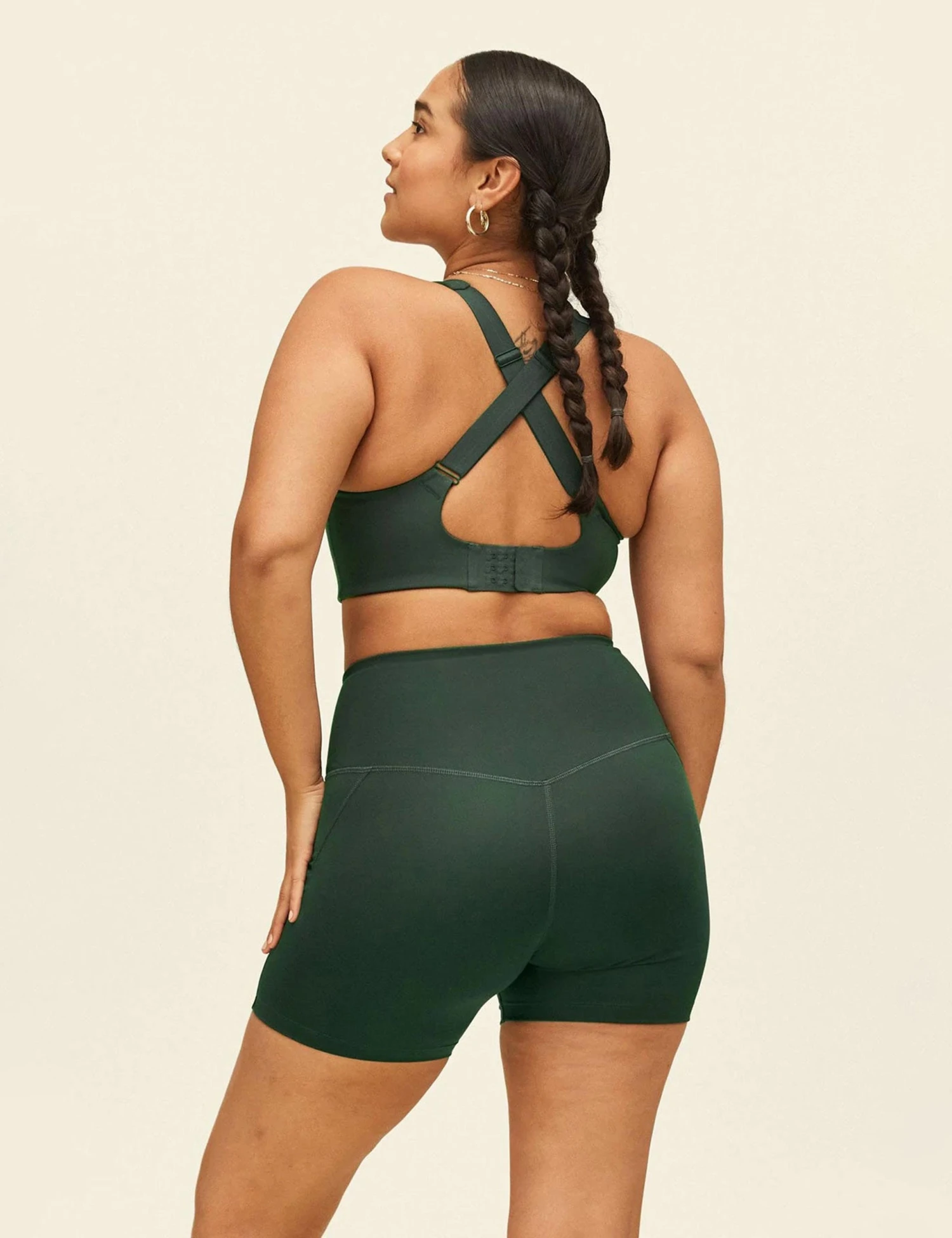 High Waisted Run Short - Moss 6 High Waisted Run Short - Moss - Image 6