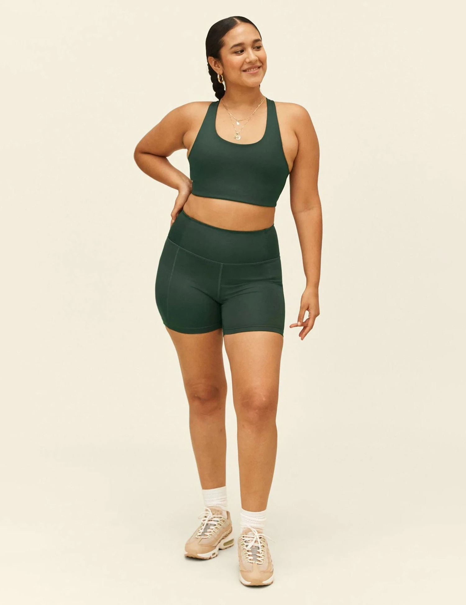 High Waisted Run Short - Moss 7 High Waisted Run Short - Moss - Image 7