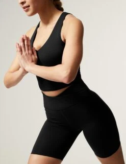 Go Balance High Waisted Yoga Shorts - Black -Elevate Fitwear Sales Store goodmove go balance high waisted yoga shorts black T51 5728 1