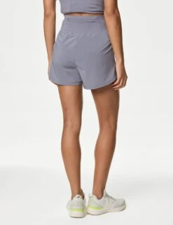 High Waisted Sports Shorts - Lavender Grey -Elevate Fitwear Sales Store goodmove high waisted sports shorts lavender grey T51 5740A 6