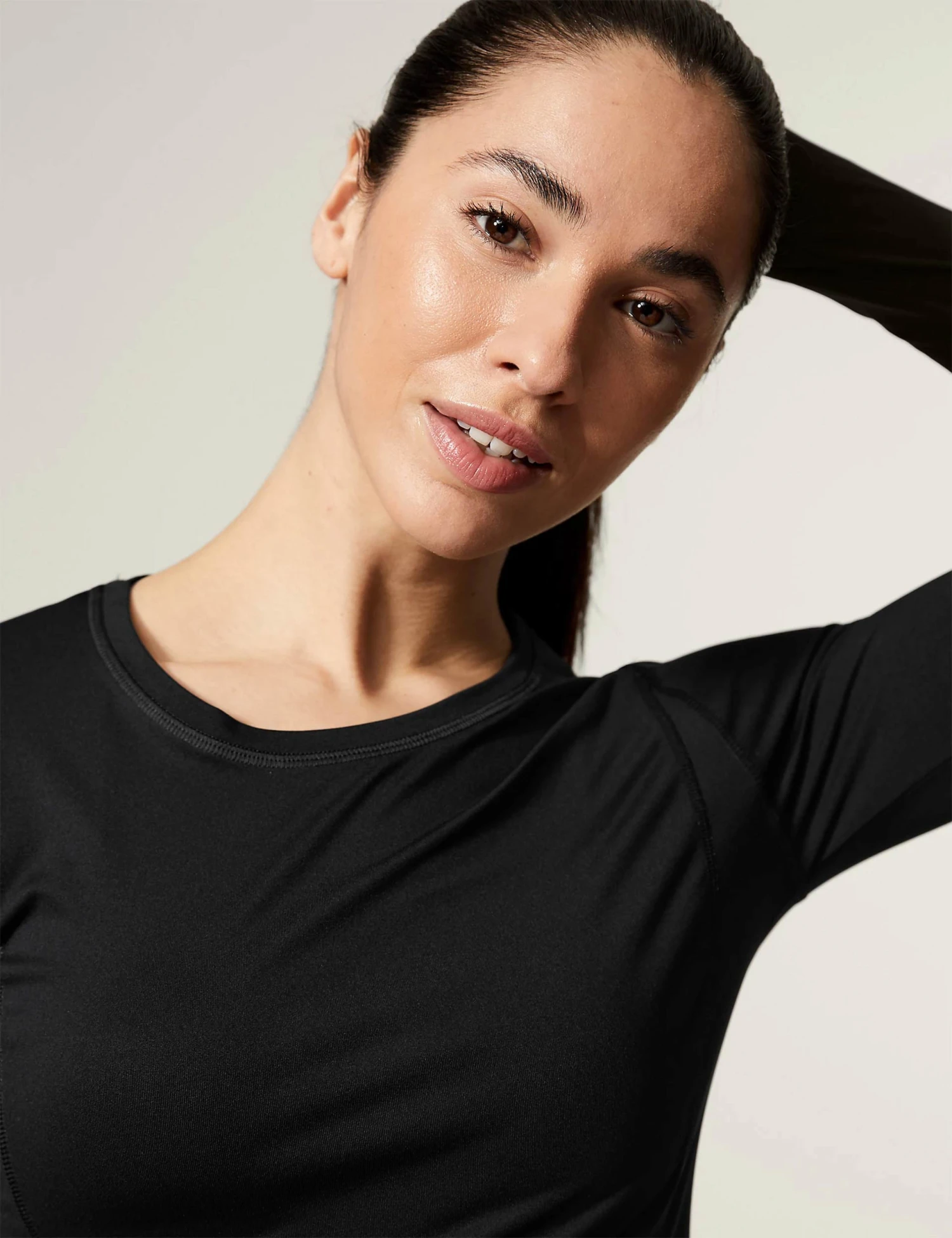 Scoop Neck Long Sleeve Top - Black 3 Scoop Neck Long Sleeve Top - Black - Image 3