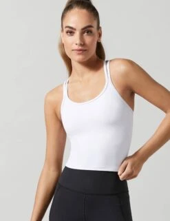 Monica Bra Top - Bright White -Elevate Fitwear Sales Store lilybod monica crop bright white LC66 WT 2