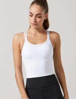 Monica Bra Top - Bright White -Elevate Fitwear Sales Store lilybod monica crop bright white LC66 WT 5