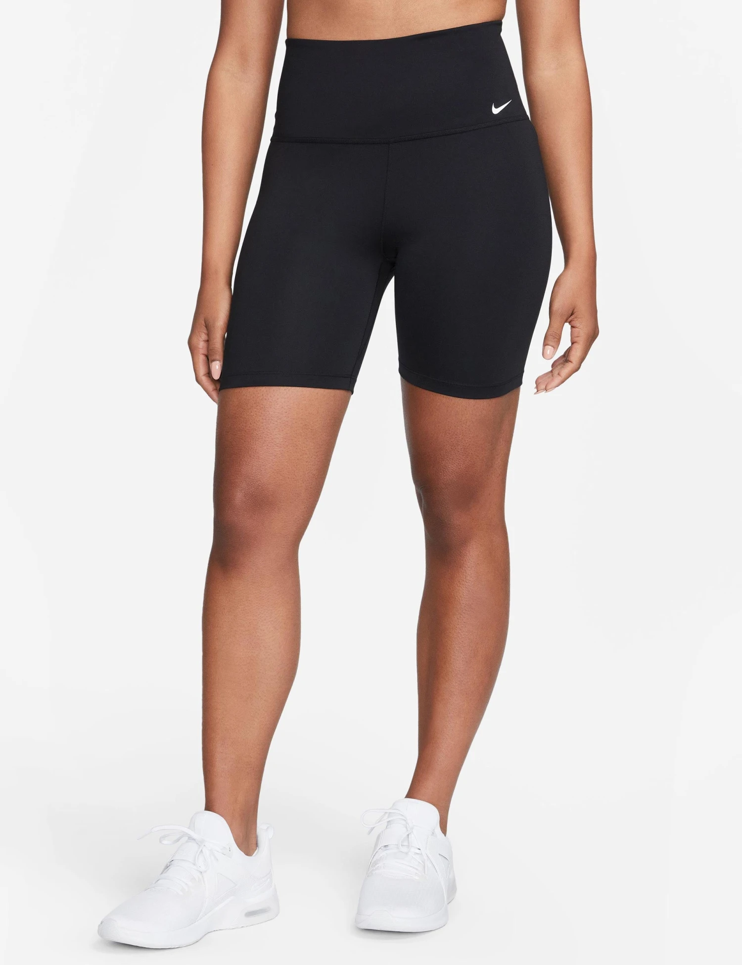Nike Dri-FIT One 7" Biker Shorts - Black/White 1 Nike Dri-FIT One 7" Biker Shorts - Black/White