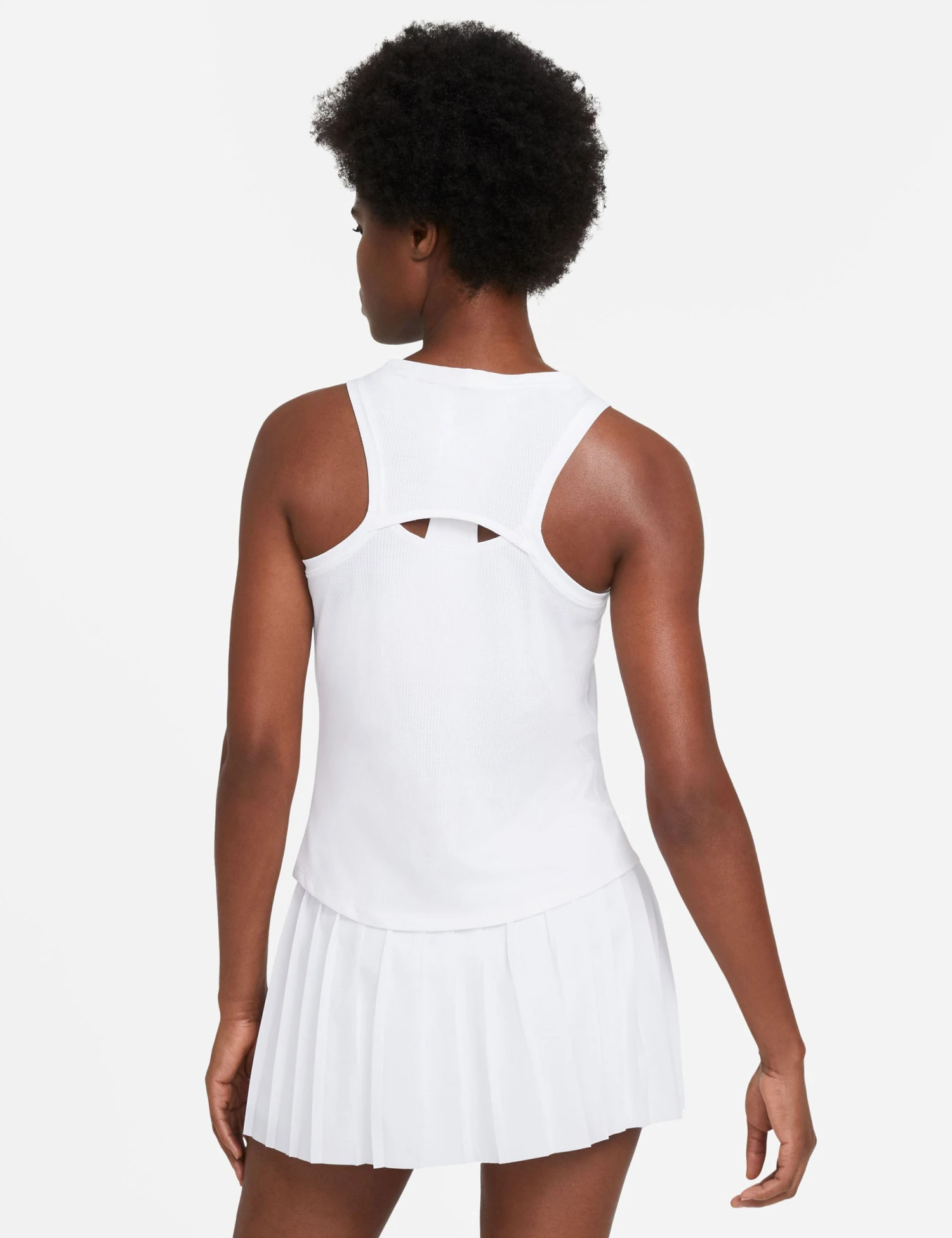 NikeCourt Victory Tennis Tank - White/Black 2 NikeCourt Victory Tennis Tank - White/Black - Image 2