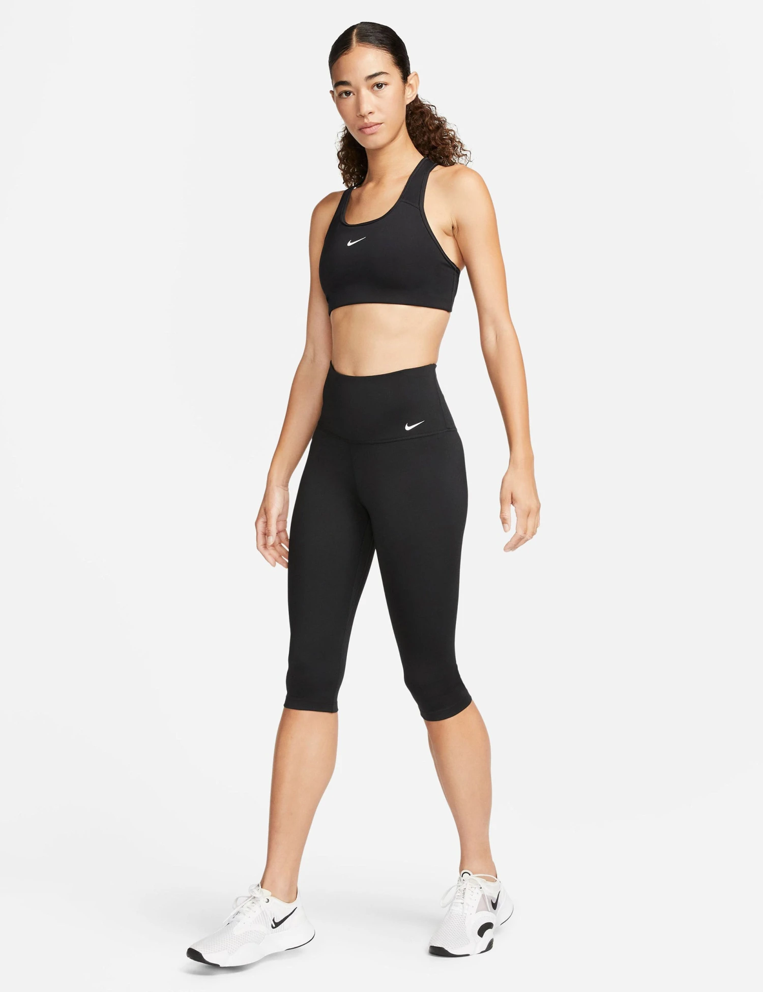 Nike One Capri Leggings - Black/White 6 Nike One Capri Leggings - Black/White - Image 6