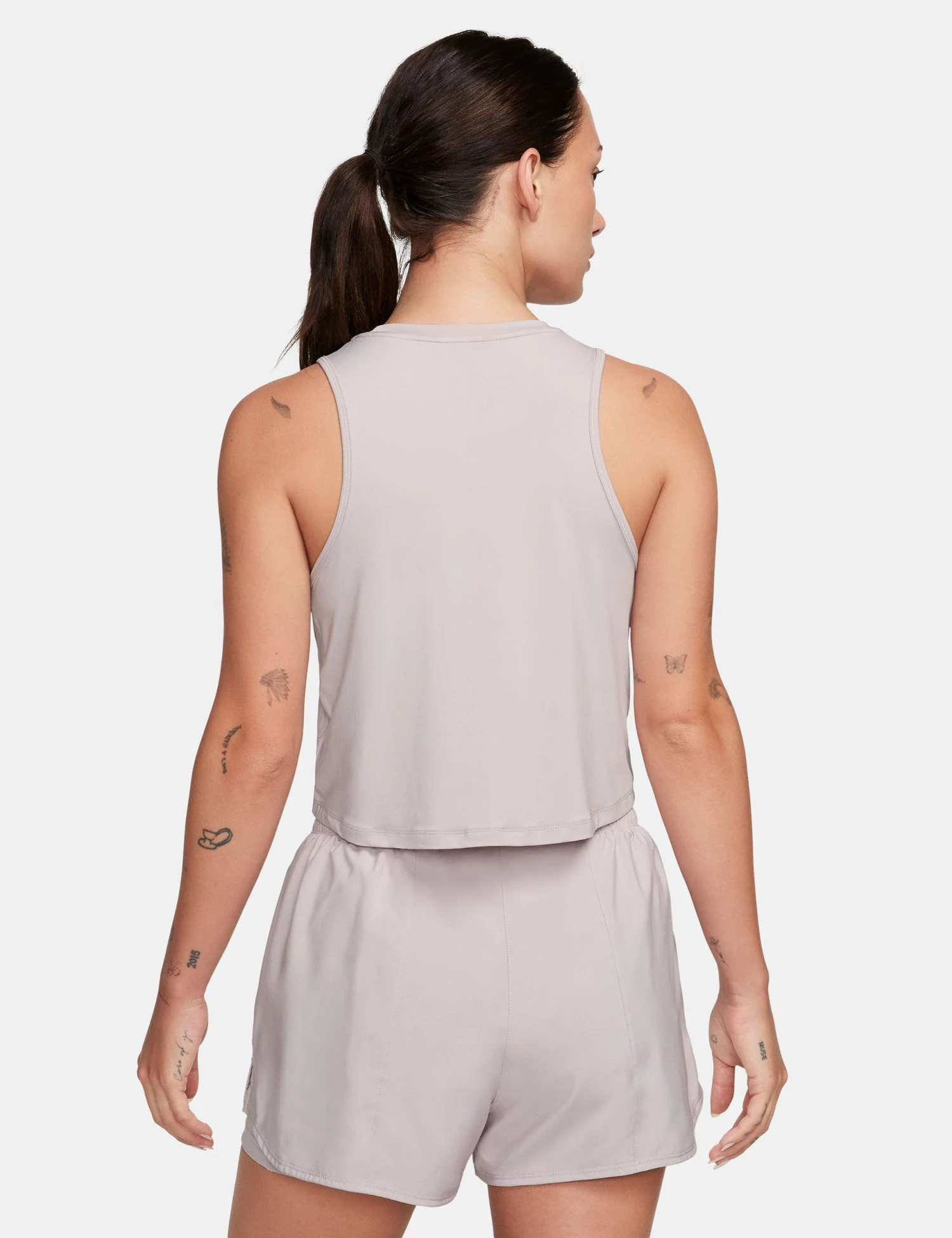 Nike One Classic Dri-FIT Cropped Tank Top - Platinum Violet/Black 2 Nike One Classic Dri-FIT Cropped Tank Top - Platinum Violet/Black - Image 2