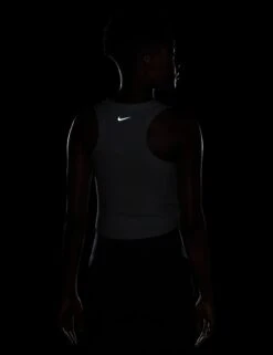 Nike One Fitted Dri-FIT Cropped Tank Top - White/Black -Elevate Fitwear Sales Store nike one fitted dri fit cropped tank top white black fn2806 100 3