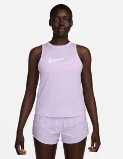 Nike One Graphic Running Tank Top - Lilac Bloom/White
