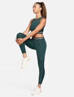 Nike Pro 7/8 Leggings - Deep Jungle/Metallic Silver -Elevate Fitwear Sales Store nike pro 7 8 leggings jungle silver fb5700 328 3