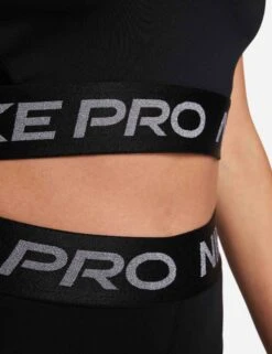 Nike Pro Dri-FIT Cropped Tank Top - Black/Metallic Silver -Elevate Fitwear Sales Store nike pro dri fit cropped tank top black silver fb5588 010 5