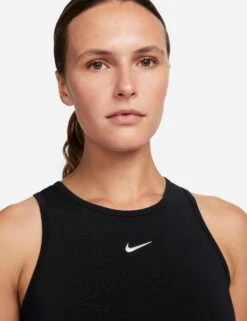 Nike Pro Dri-FIT Cropped Tank Top - Black/Metallic Silver -Elevate Fitwear Sales Store nike pro dri fit cropped tank top black silver fb5588 010 6