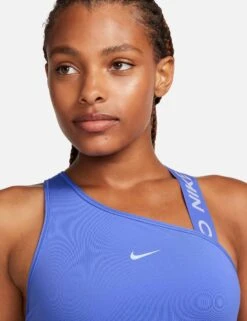 Nike Pro Swoosh Asymmetrical Bra - Blue Joy/Blue Tint -Elevate Fitwear Sales Store nike pro swoosh asymmetrical bra blue dm0570 413 4