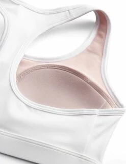 Nike Swoosh Medium Support Bra - White/Stone Mauve/Black -Elevate Fitwear Sales Store nike swoosh medium support bra white mauve black DX6821 100 5