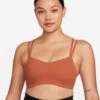 Nike Zenvy Strappy Sports Bra - Burnt Sunrise/White