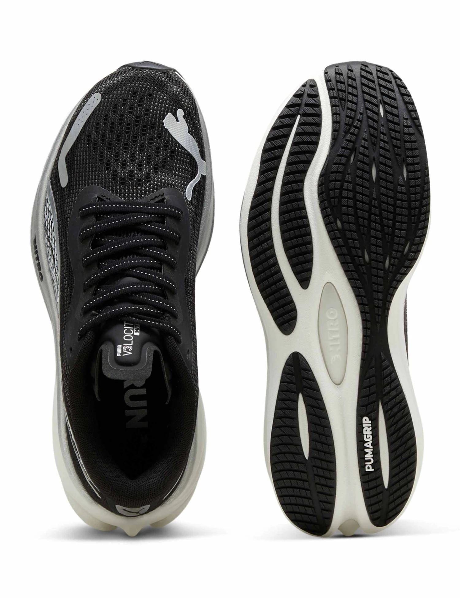 Puma Velocity NITRO 3 Shoes - Black/Silver/White 4 Puma Velocity NITRO 3 Shoes - Black/Silver/White - Image 4